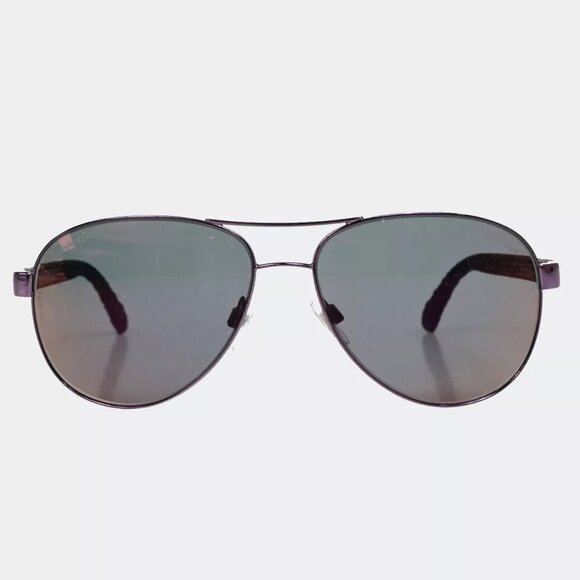 CHANEL CC Matelasse Sunglasses Eye Wear Metal Leather BK Purple main image 14